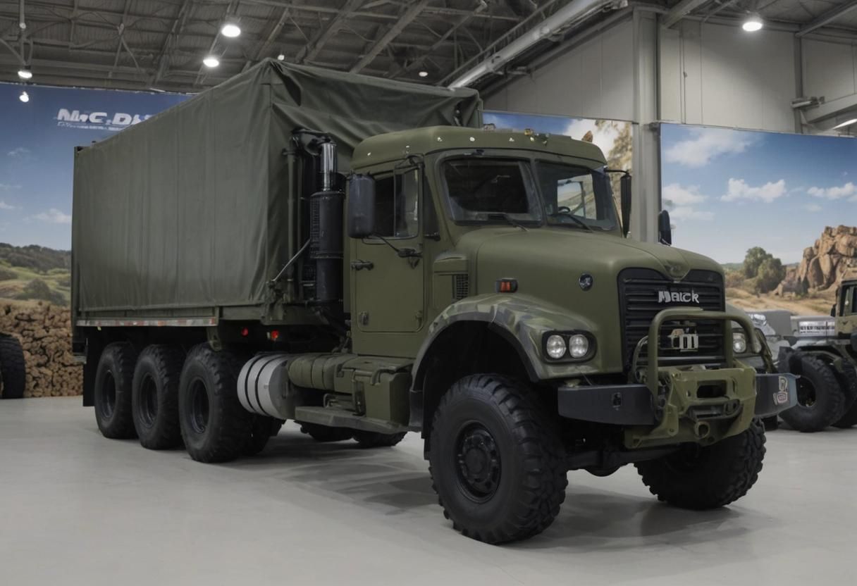 Mack Military Truck 2024: Hyperrealistic Camouflage Photo