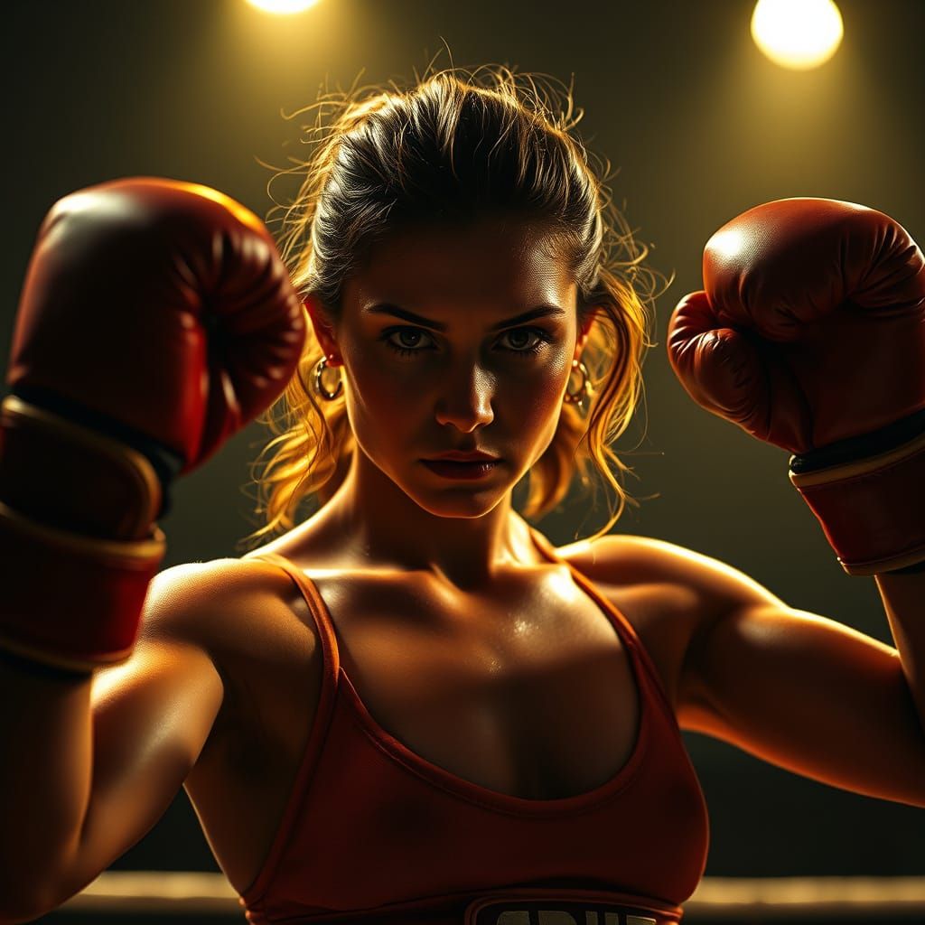 Golden Glow Boxing Champion Reveals Intense Focus