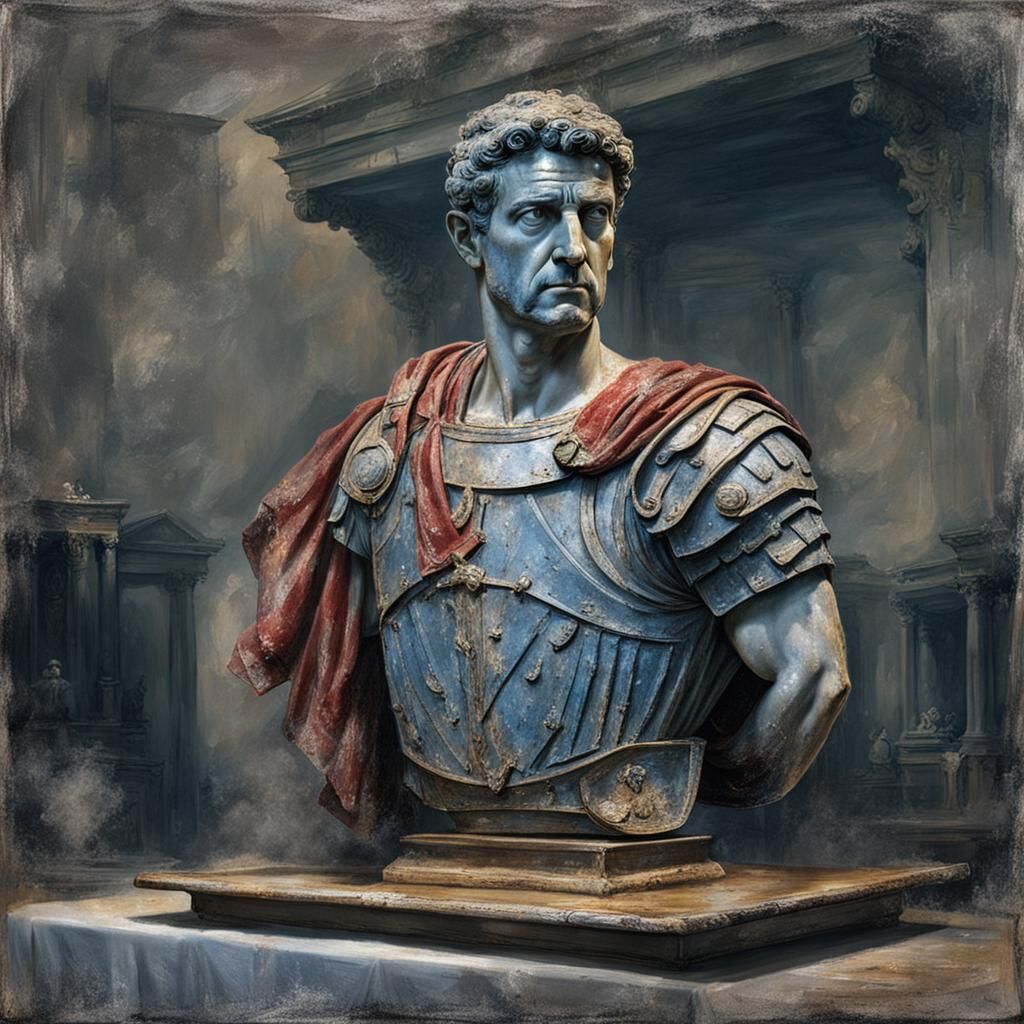 Roman Guard Bust with Oiled Cloth