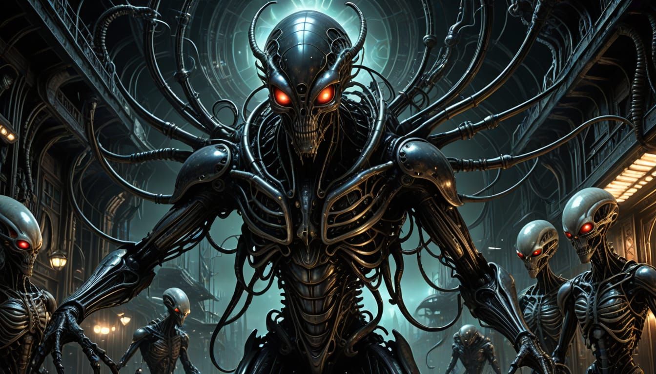 Nightmare Alien Carnival with Biomechanical Rides