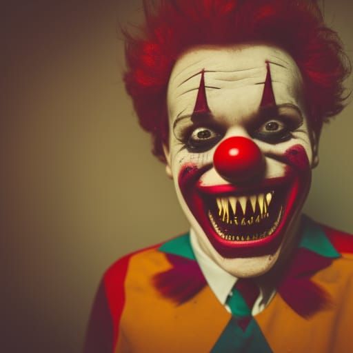 Sinister Clown's Razor-Sharp Smile