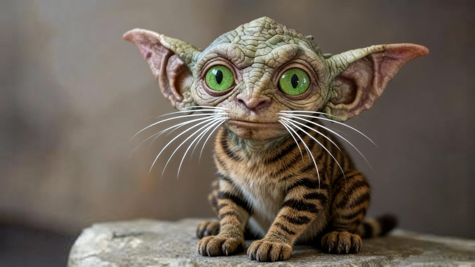 Gremlin Cat Hybrid Face Fusion