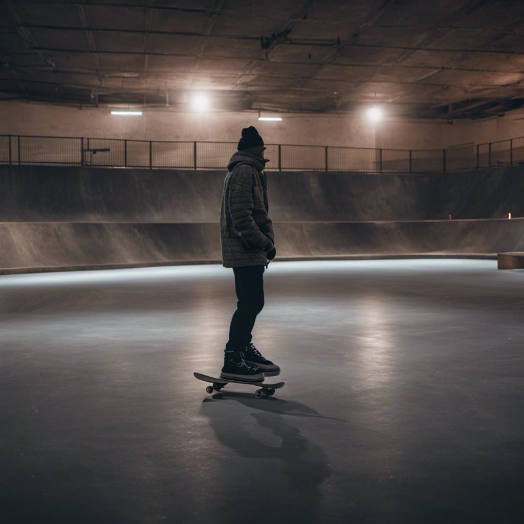 Night Skatepark: Hyperrealistic Cinematic Photography
