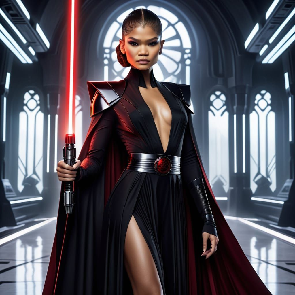 Gothic Sith Master in Futuristic Regal Splendor