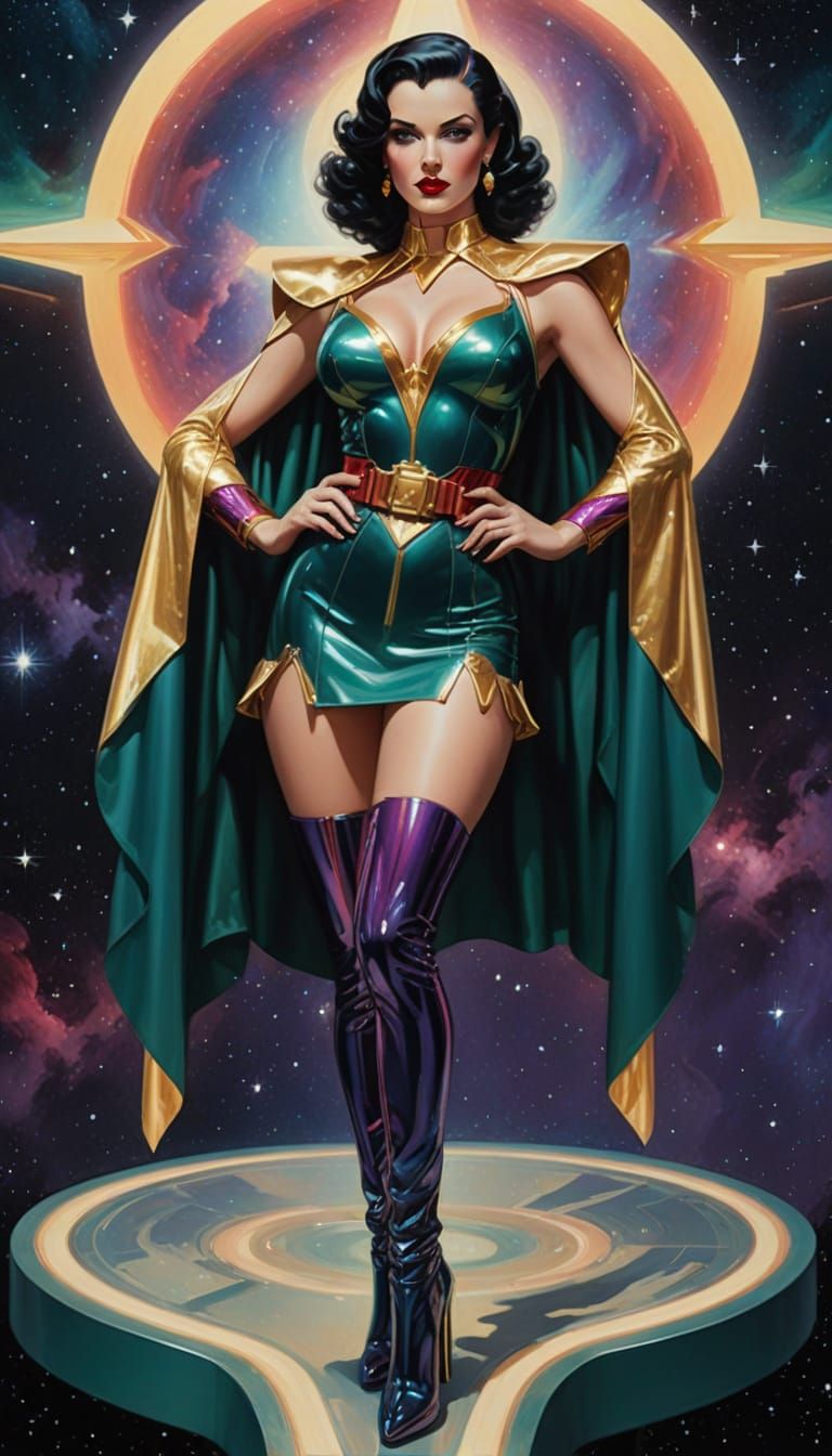 Glamorous Goddess in Celestial Hues