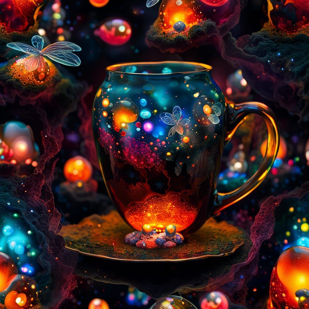 Firefly in Murano Glass Bulb, Ghibli Style