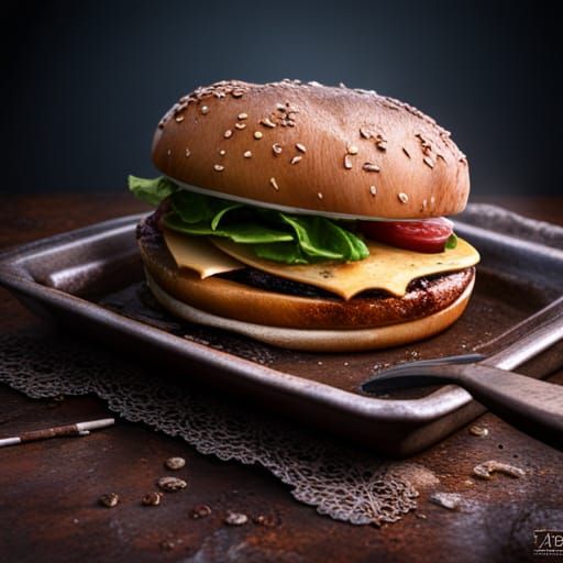 Moldy Sandwich Still Life: Detailed Matte Painting