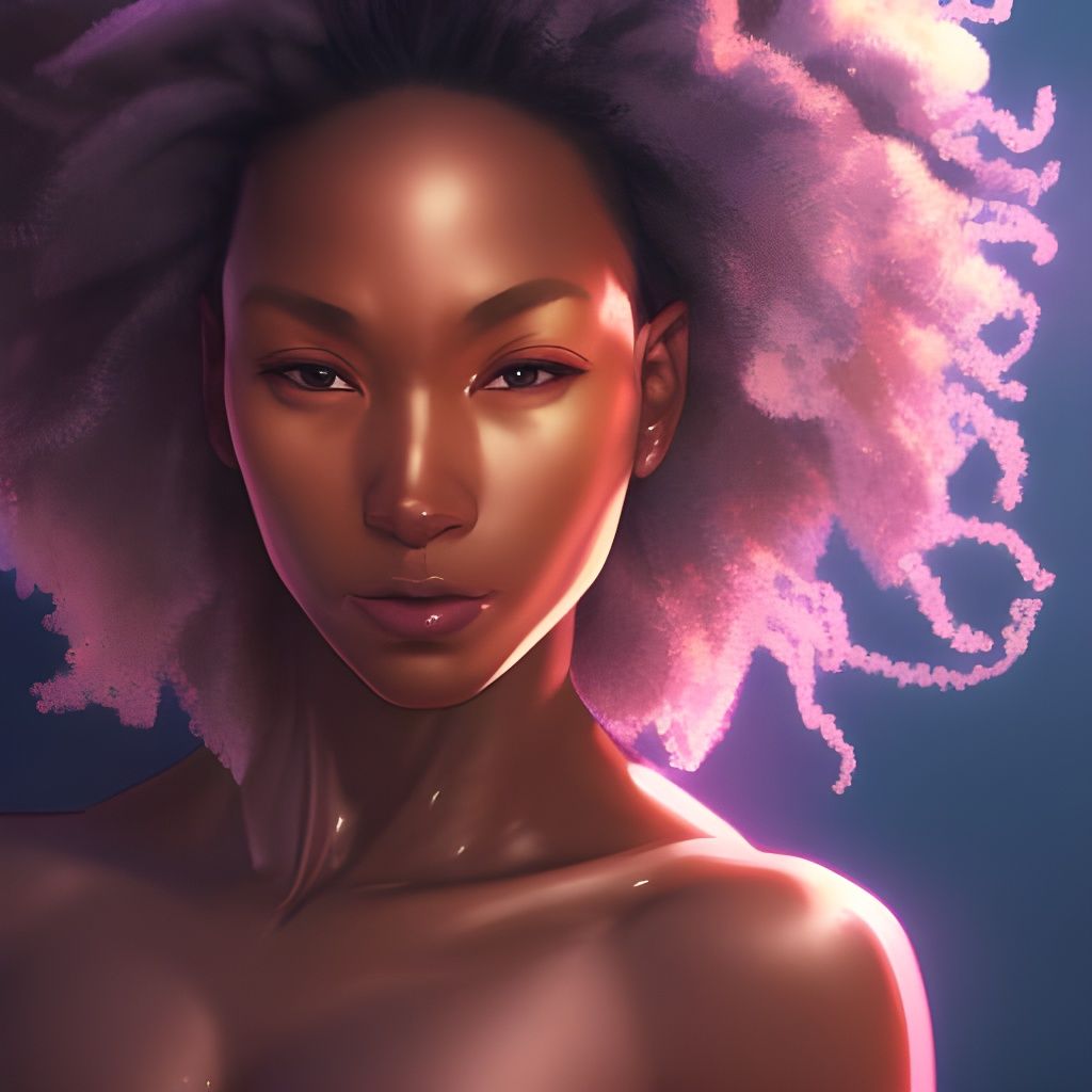 Anime Black Girl Portrait in 8K Resolution