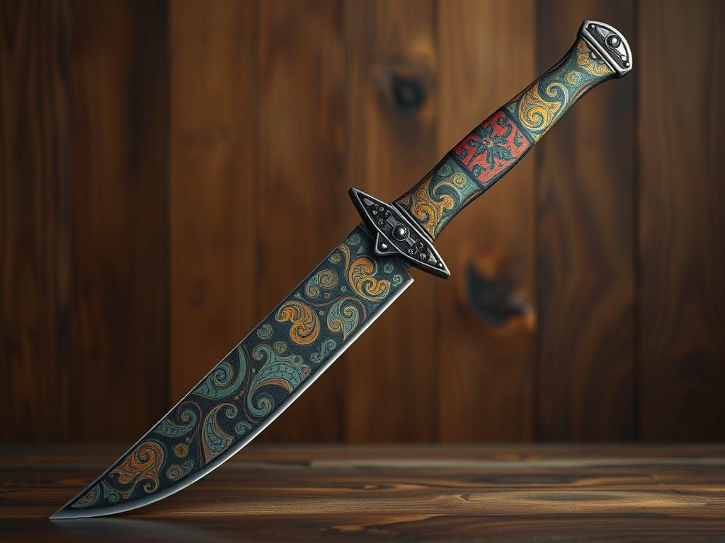 Stunning Futuristic Batik Keris in Dark Wood