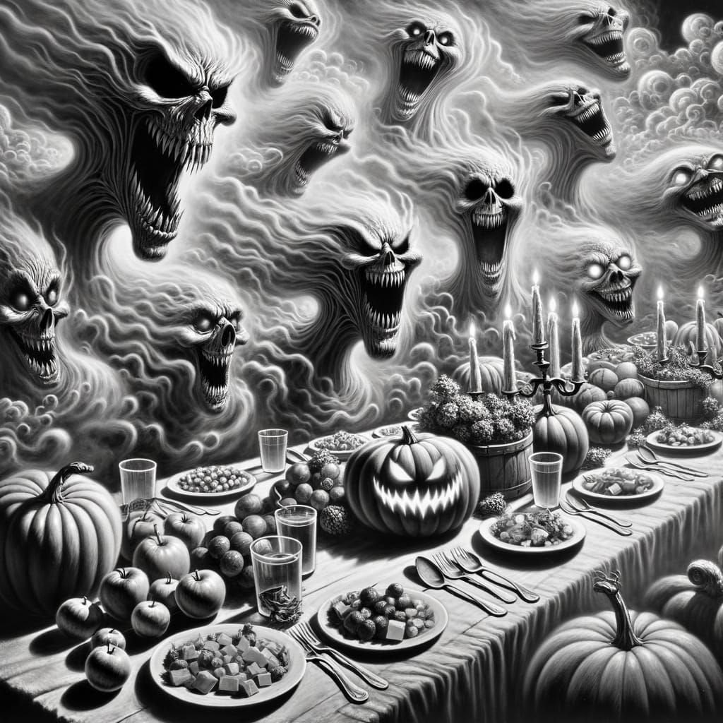 Nightmare Harvest Festival With Evil Creatures and Twisted F...