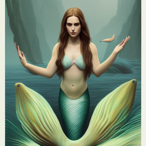 Illustrated Field Guide to Mermaids in Art Nouveau Style