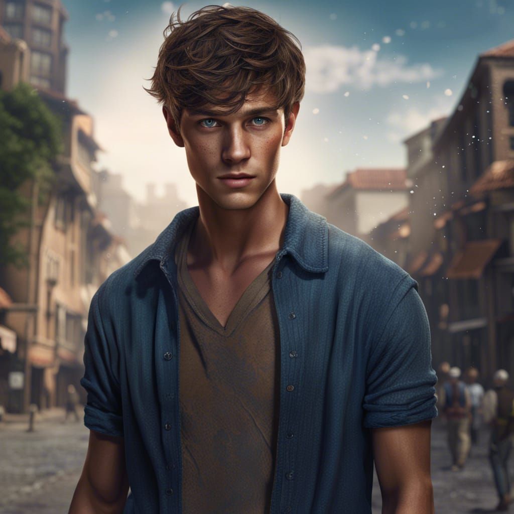 Freckled Teenager Portrait in Detailed Matte Painting Style