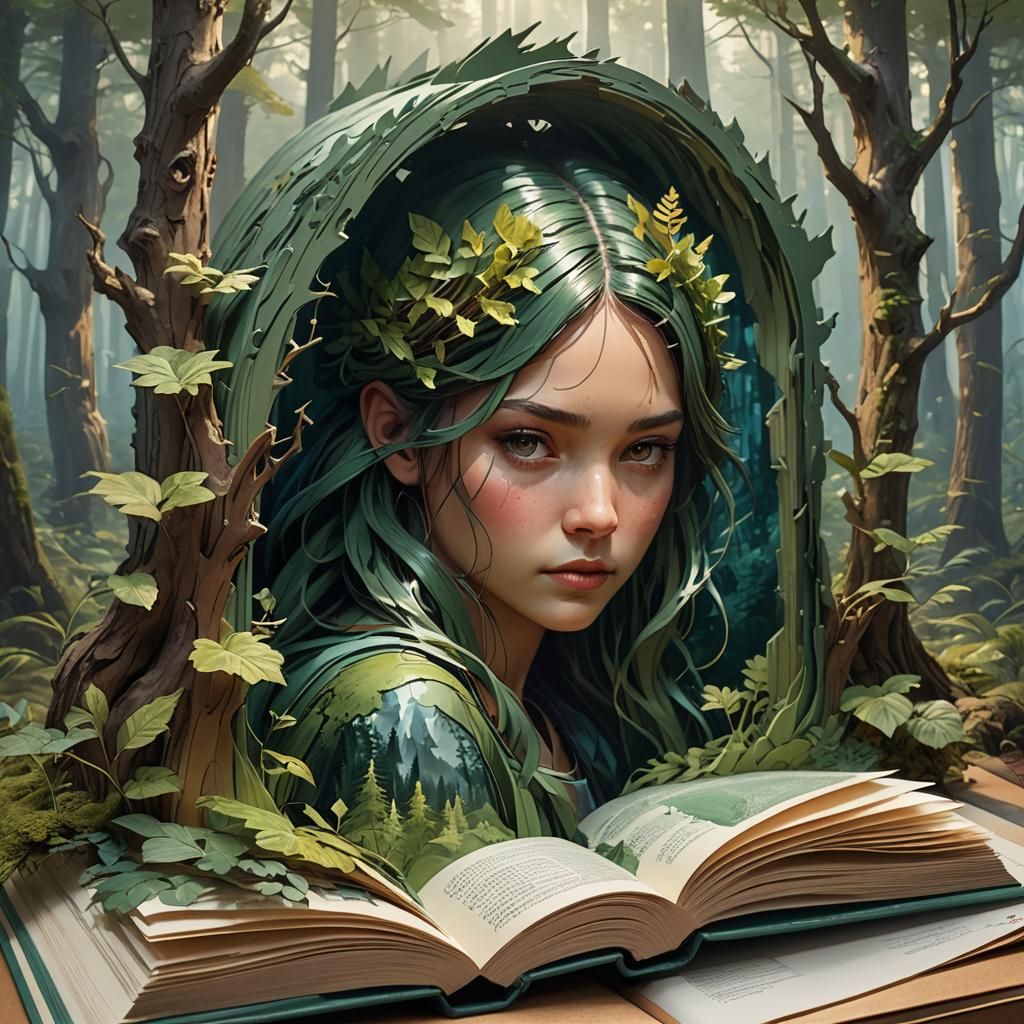 Enchanted Forest Pop-Up Book Illustration