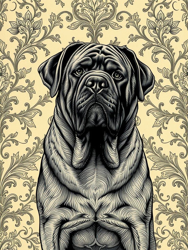 Majestic Victorian-Era Mastiff with Intricate Textures