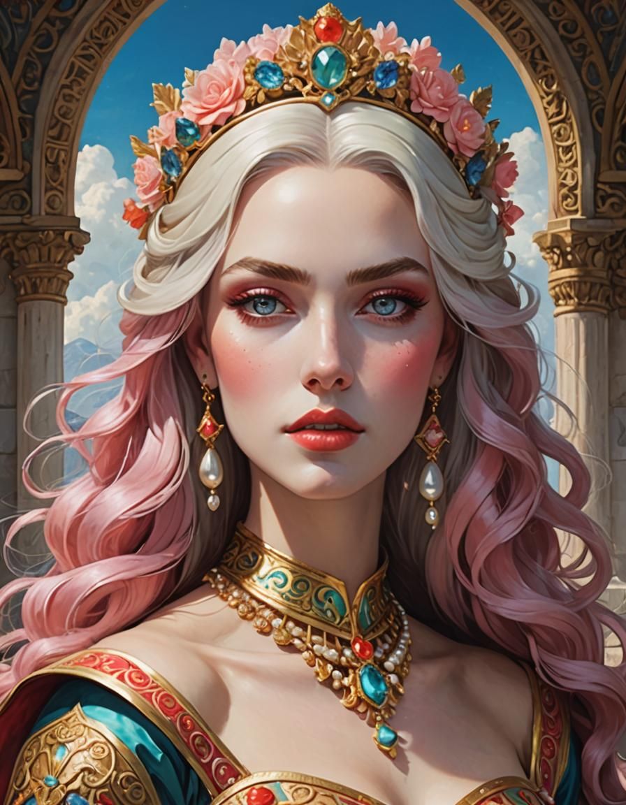 Dulcinea del Toboso, Princess, because her hair is gold, her forehead is elysian fields, her rainbow eyebrows, her sunny...