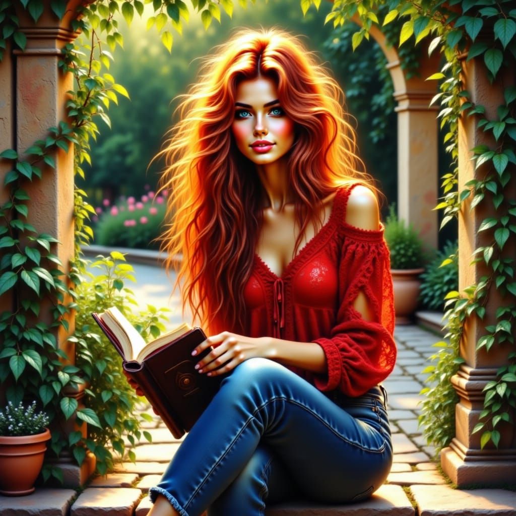 Gilded Beauty in 19th-Century Oil Painting Style