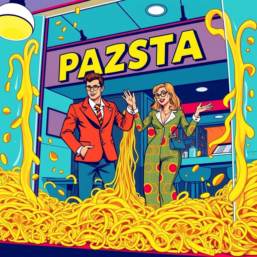 Couple Opens Vibrant Pasta Restaurant in Pop Art Style