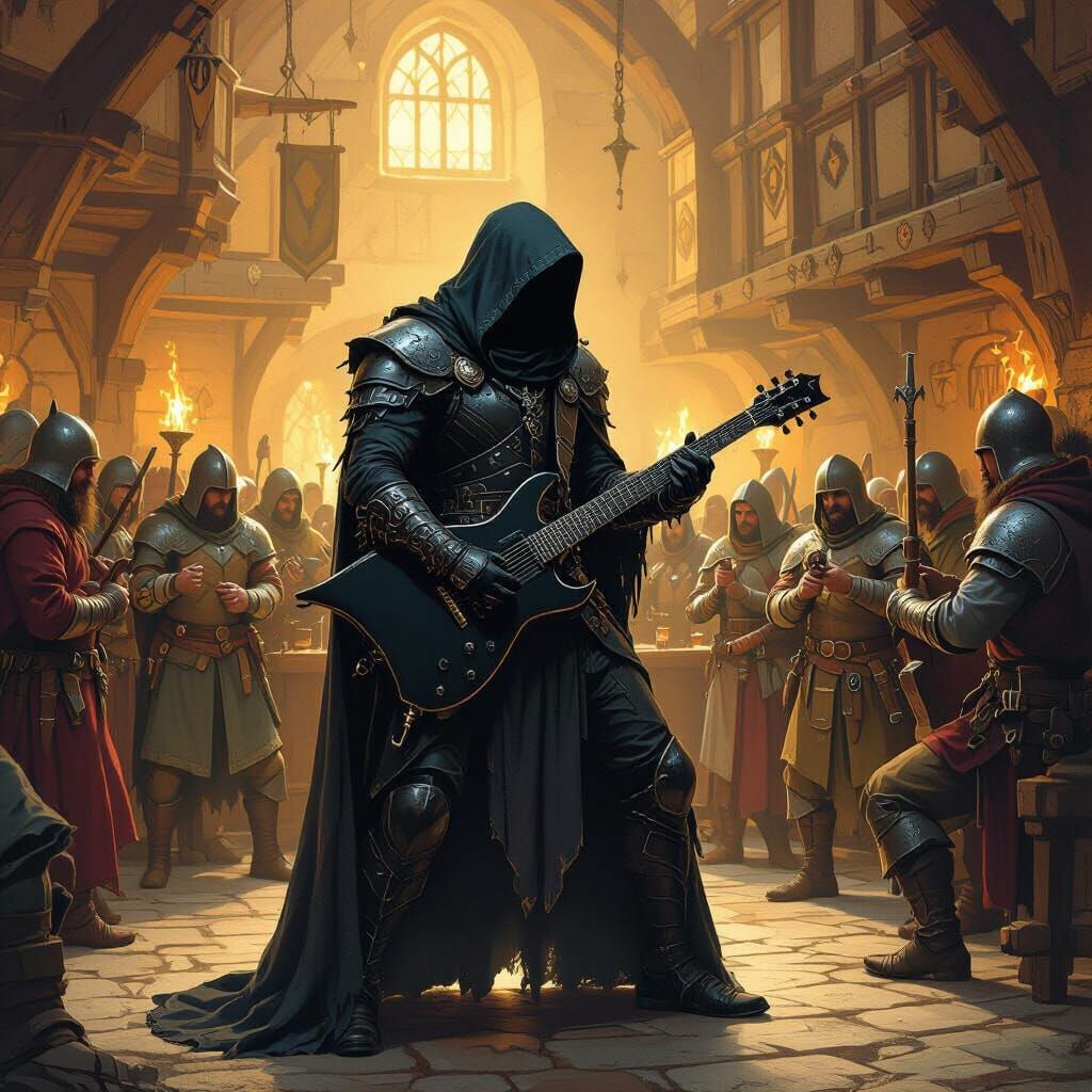 Sleep Token Concert in Medieval Tavern, Dark Fantasy