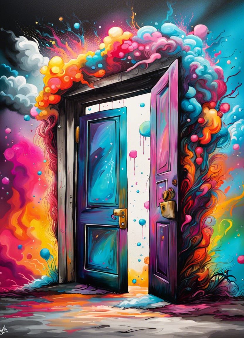 Door to Heaven: Graffiti Splash Art