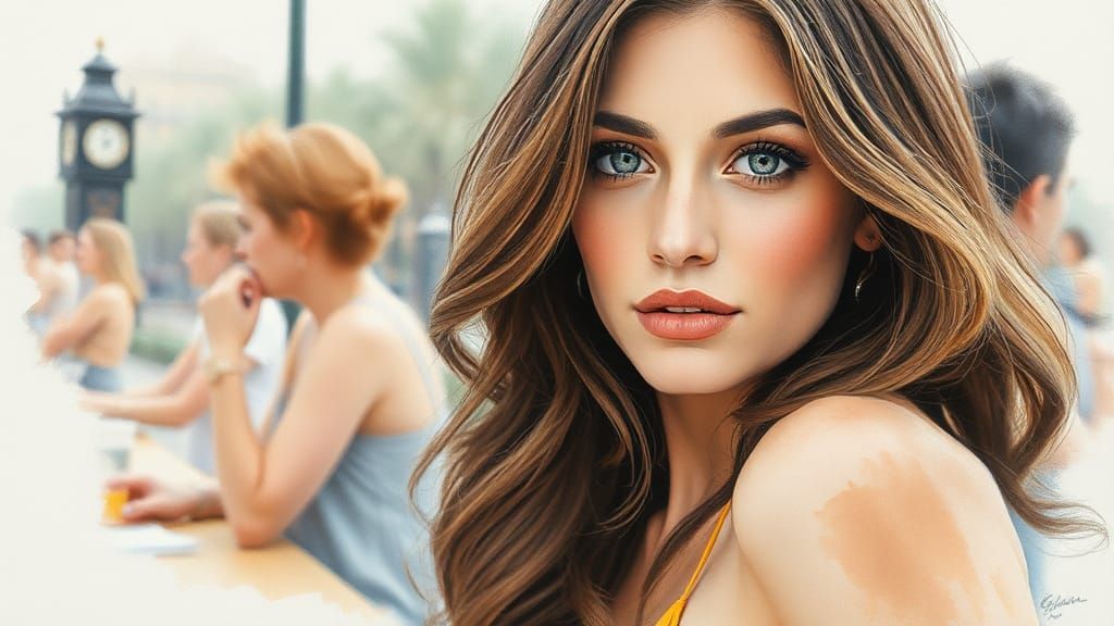 Hyperdetailed Watercolor Charcoal Drawing of a Random Subjec...