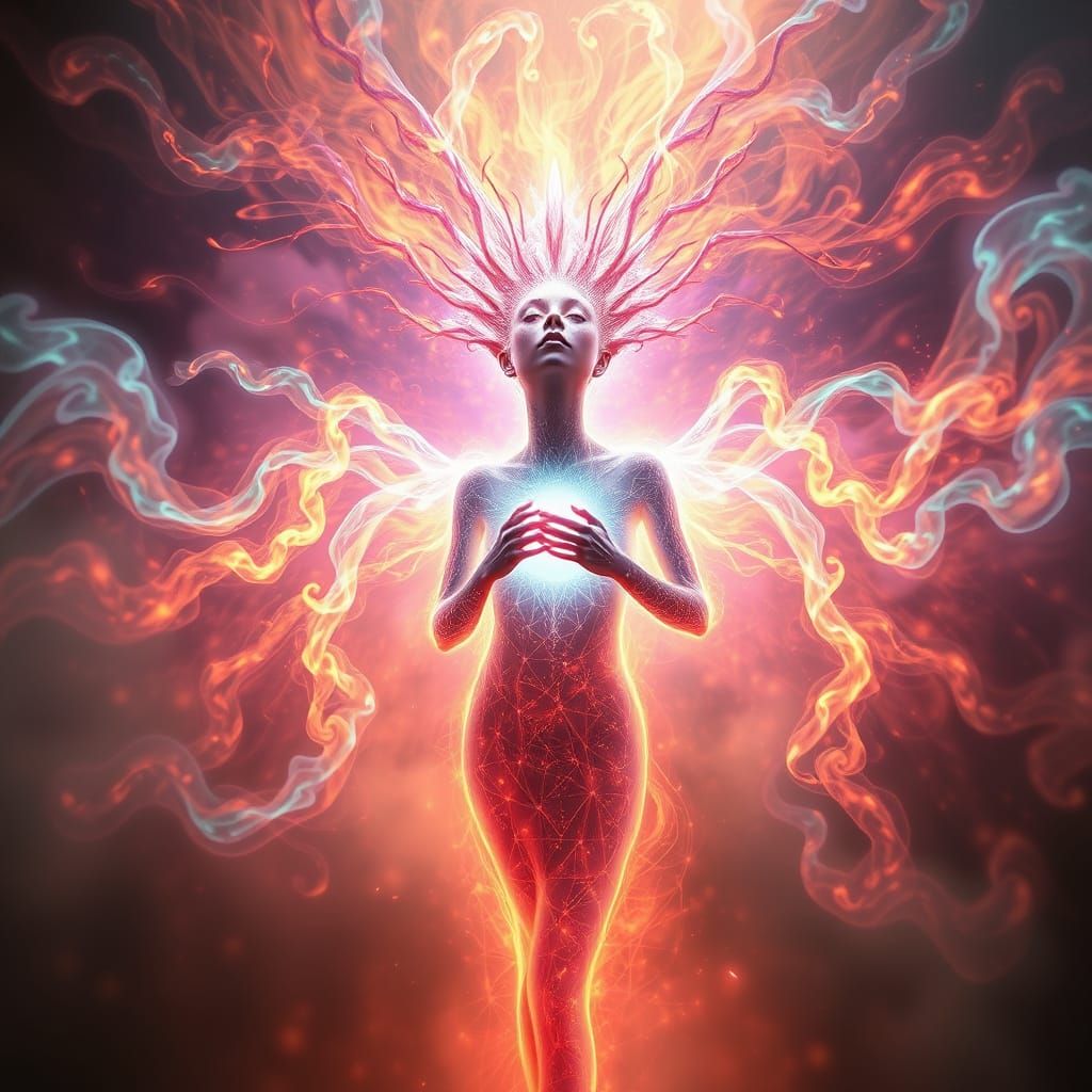 Ethereal Being Radiates Vibrant Energy Field