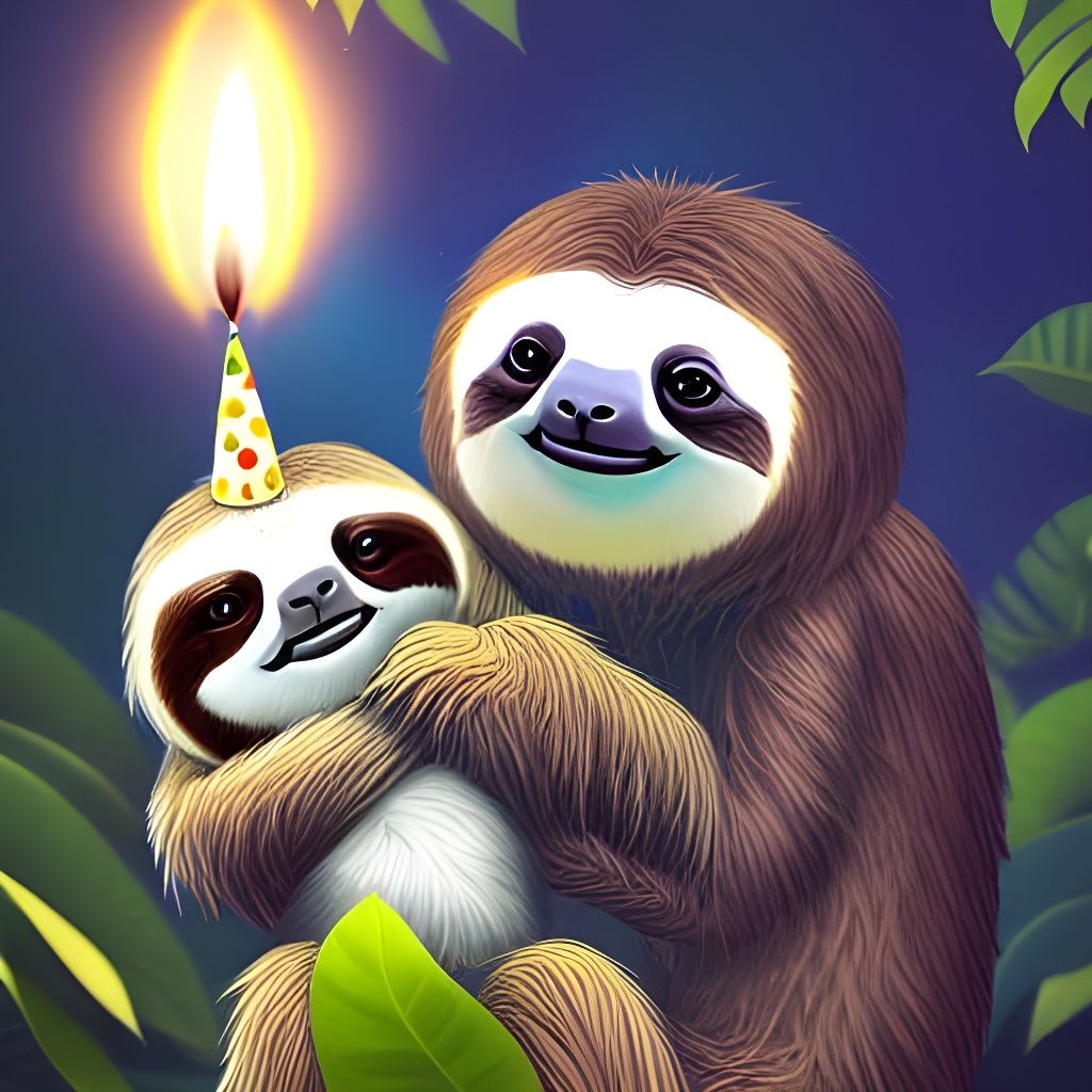 Sloth's Birthday Party: Digital Storybook Illustration