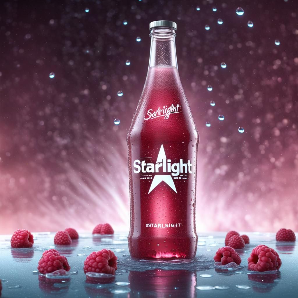 Futuristic Raspberry Soda in Frutiger Aero Style