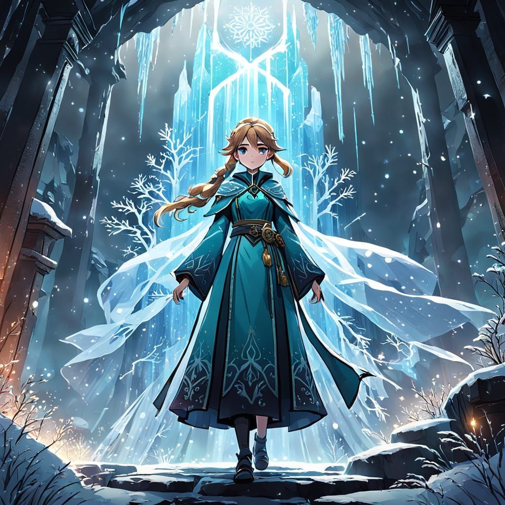 Ethereal Maiden Frozen in Whispered Secret