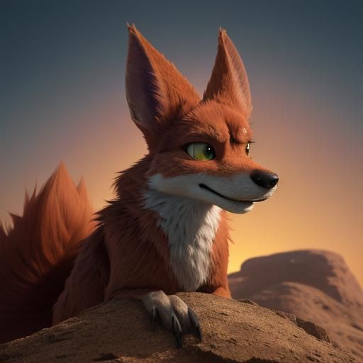 Wile Coyote Schemes Before Explosion, Pixar Style