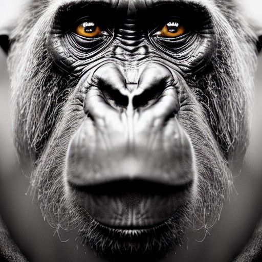 Elderly Gorilla Portrait in Bathrobe