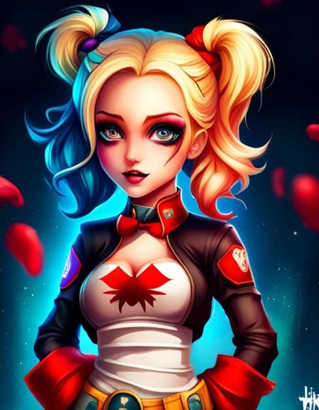 Adorable Chibi Harley Quinn Splash Art