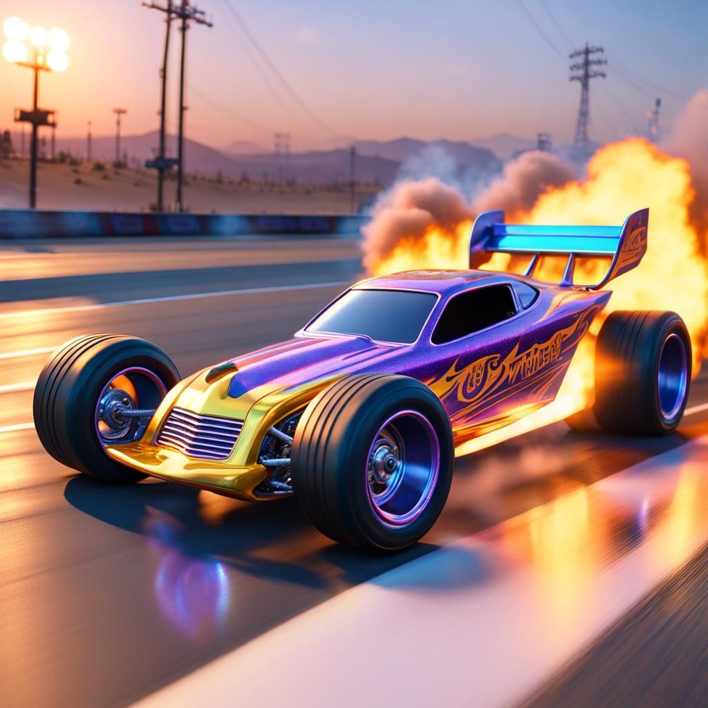 Hot Wheels Dragster Burnout in Twilight Galaxy Paint