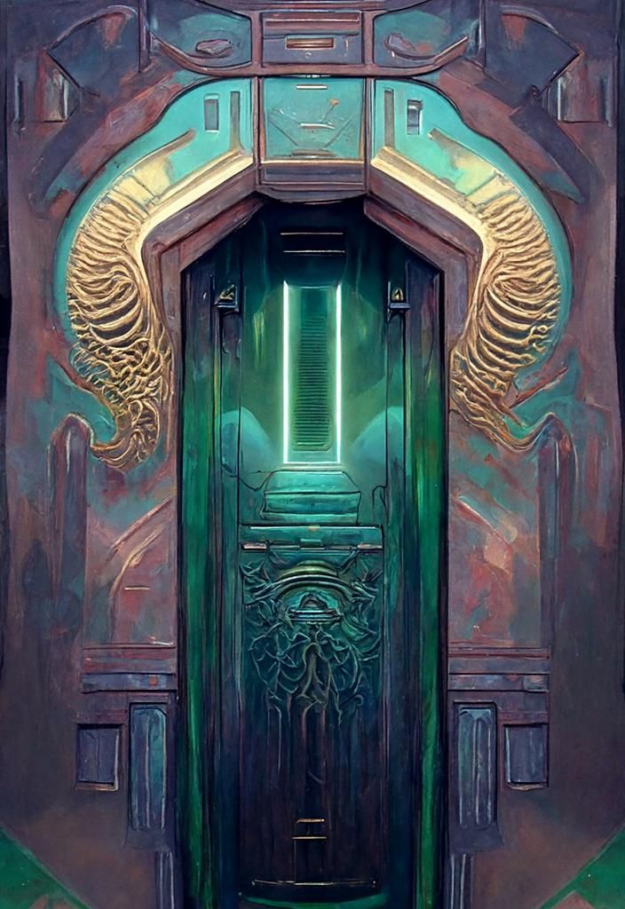 Mystical Portal to Alien World: Cel-Shaded Concept Art