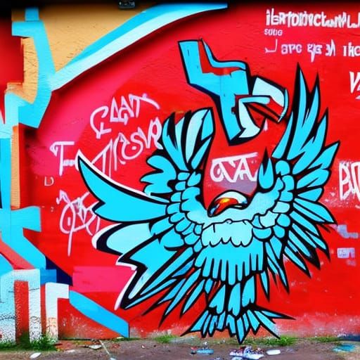 Graffiti-Style Polish Eagle: Patriotic Street Art