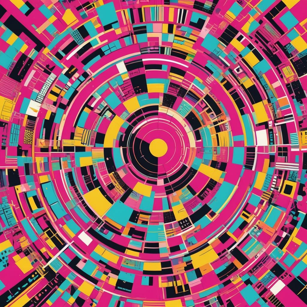 Abstract Pink World: A Pop Art Digital Print