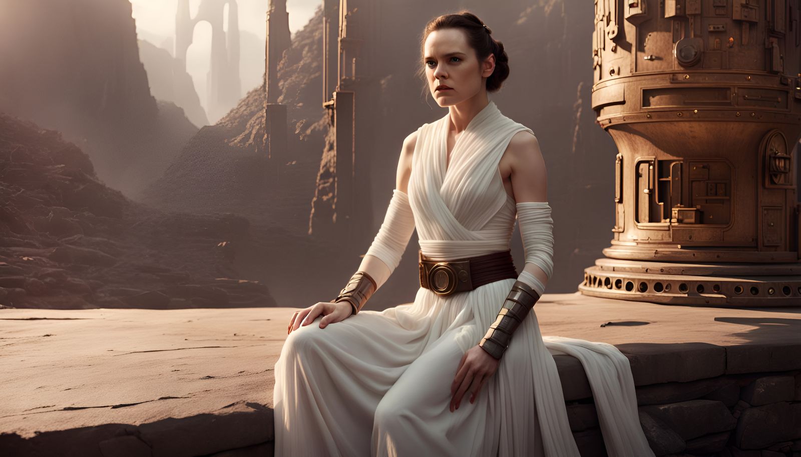 Daisy Ridley as Princess Leia: Detailed Matte Painting