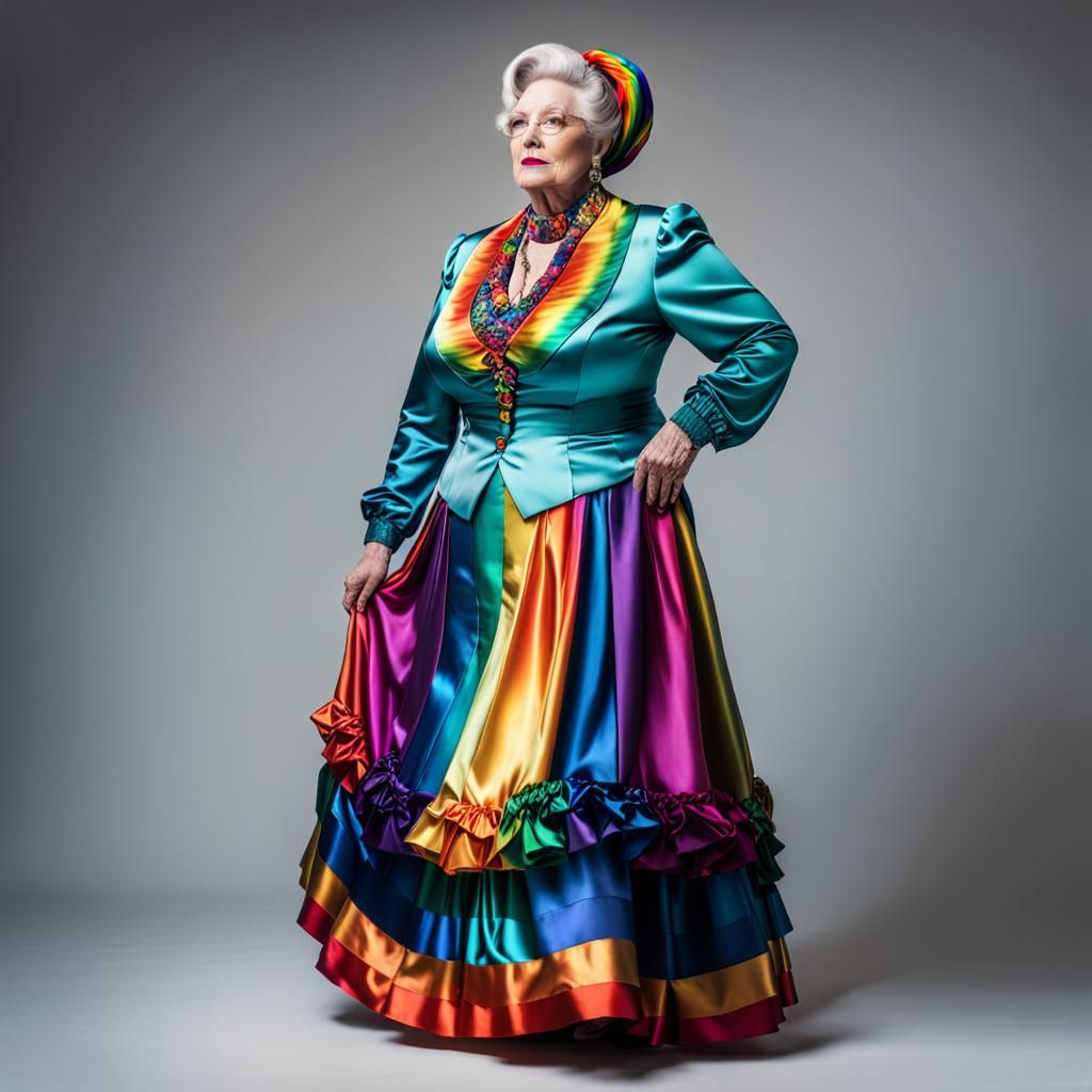 Composition of a majestic, female 60-year-old BBW Granny, we...