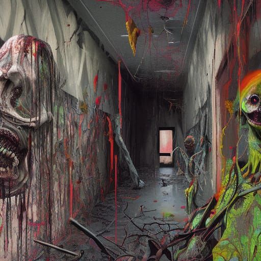 Chaotic Stonewalled Park: A Horror Contemporary Art Piece