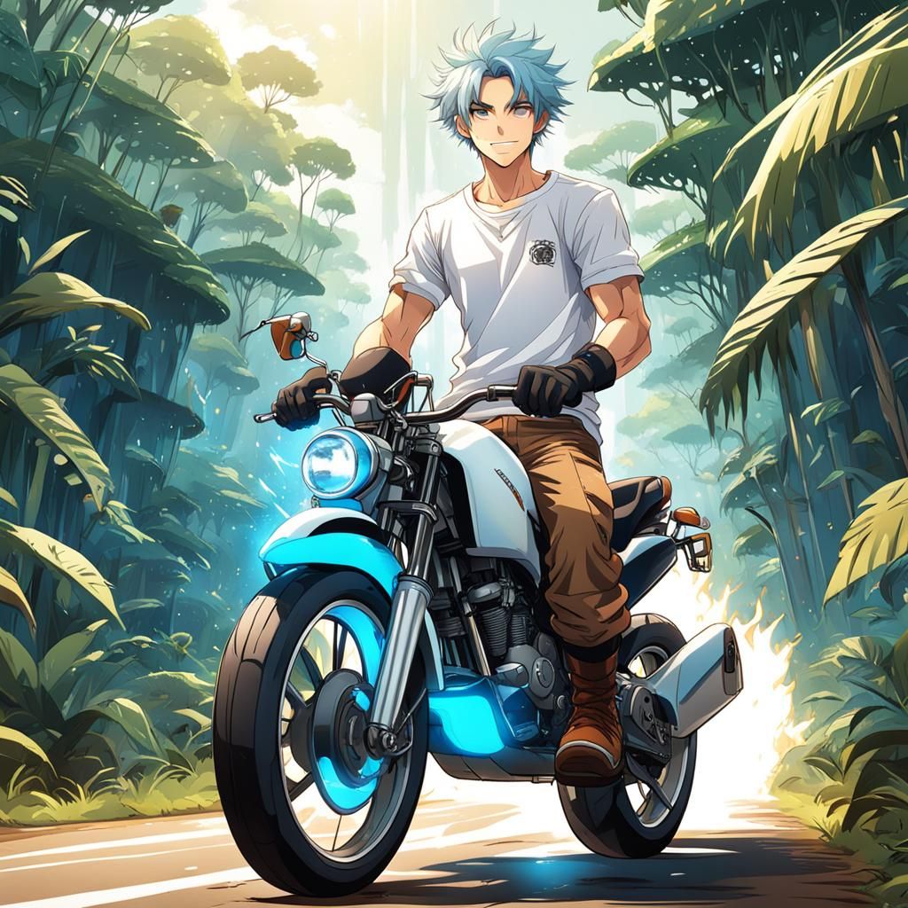 Anime Boy on Amazon Race Track