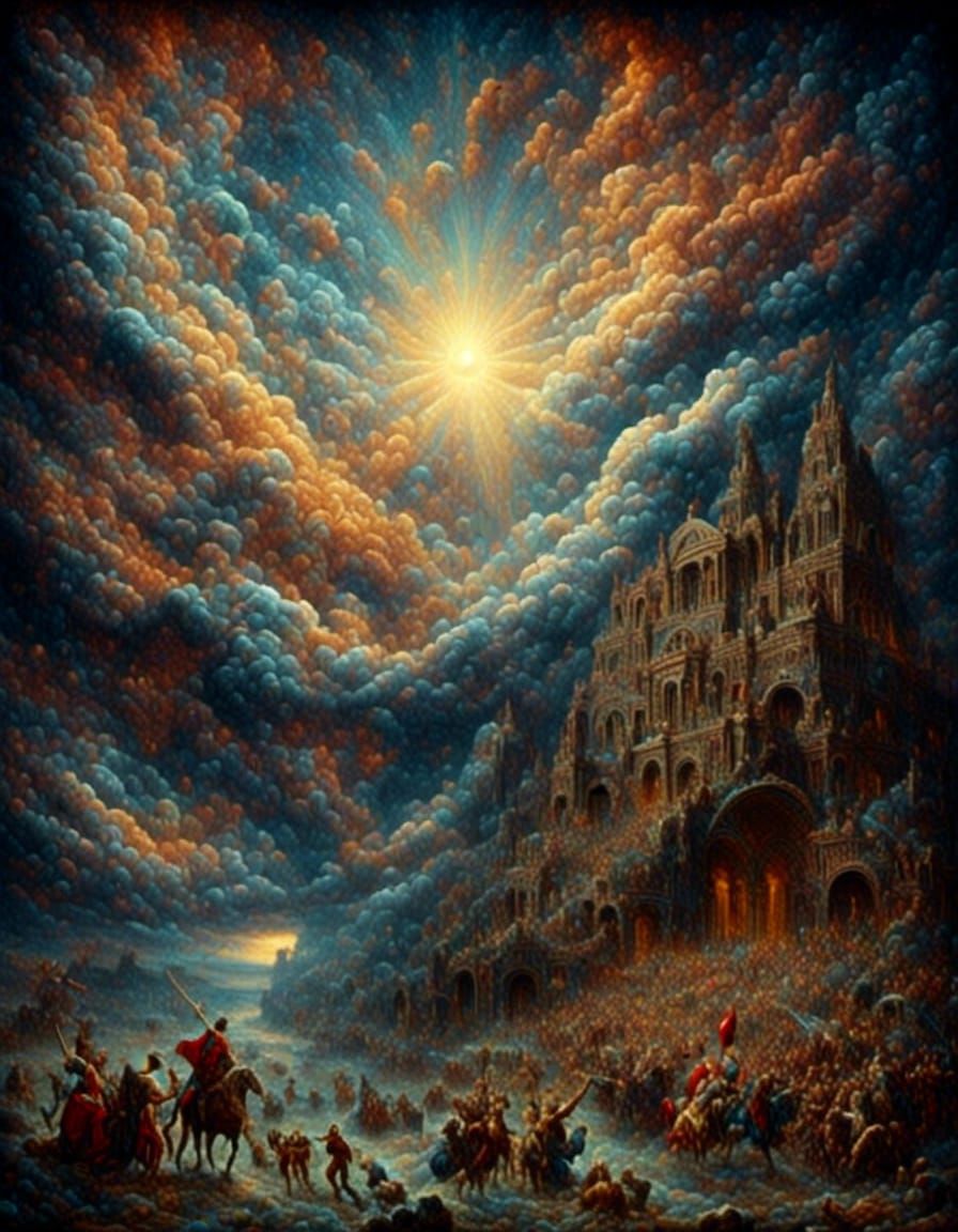 angelus stabat in pluvia magnis alis,