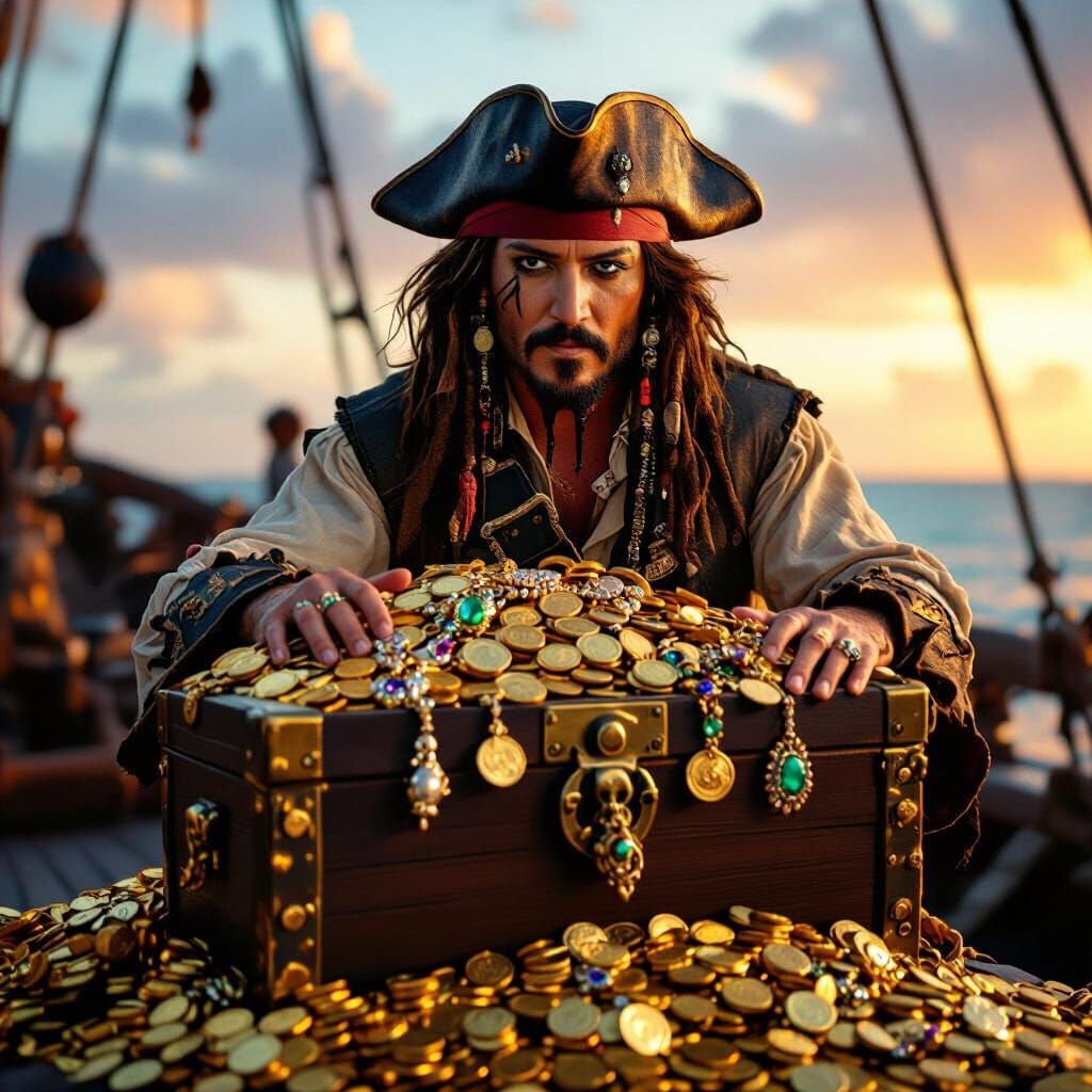 Pirate Treasure Chest Aboard the Black Pearl