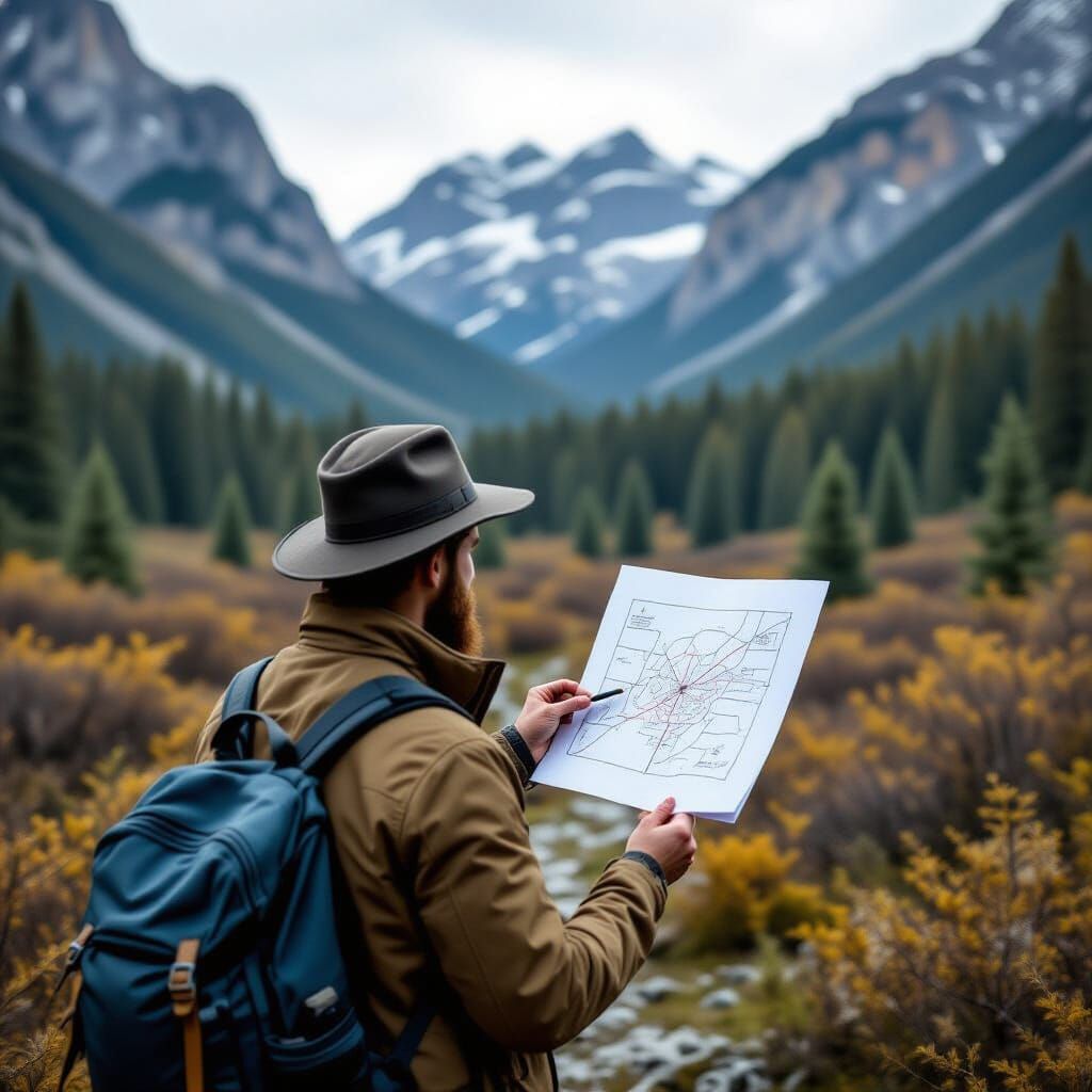 Mapping the Unknown: Explorer in Forested Landscape