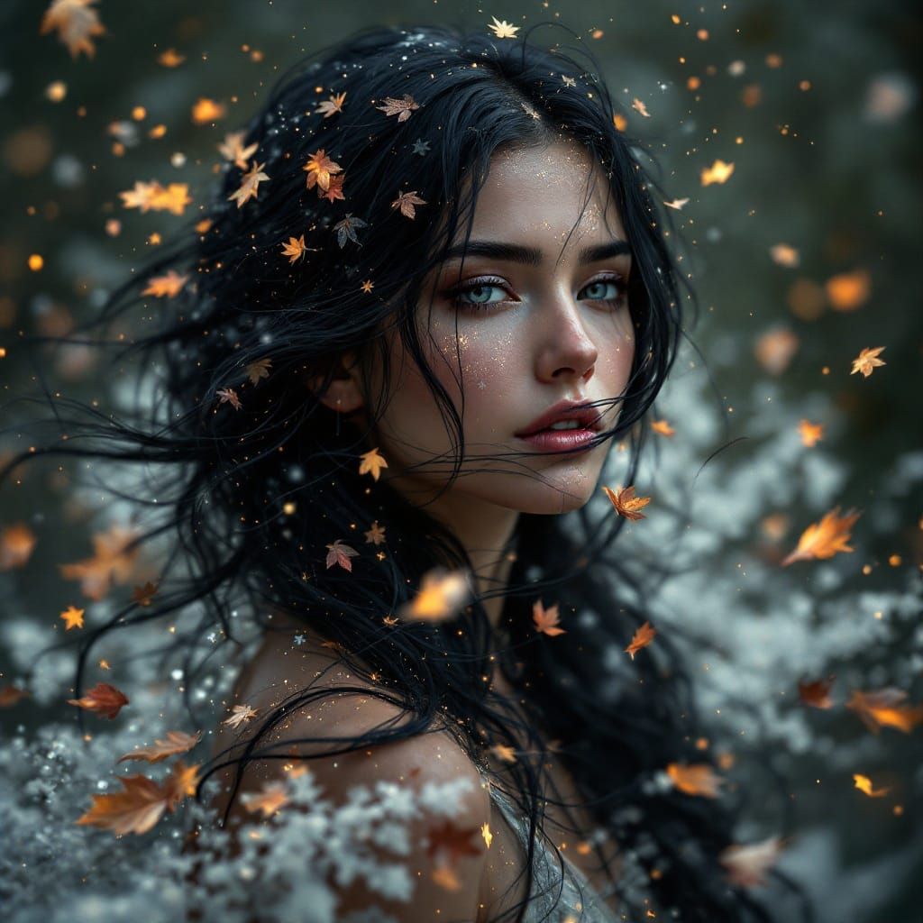 Divine Winter Goddess with Triadic Colors