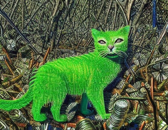 Cat made of grass