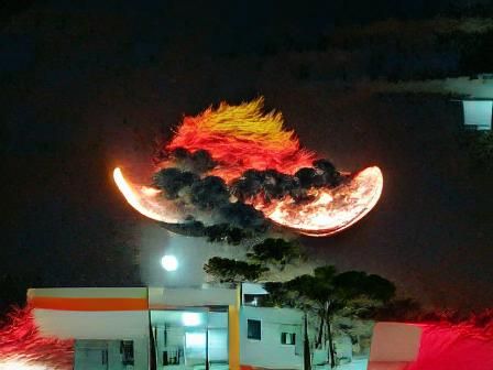 Fiery Moon Ablaze