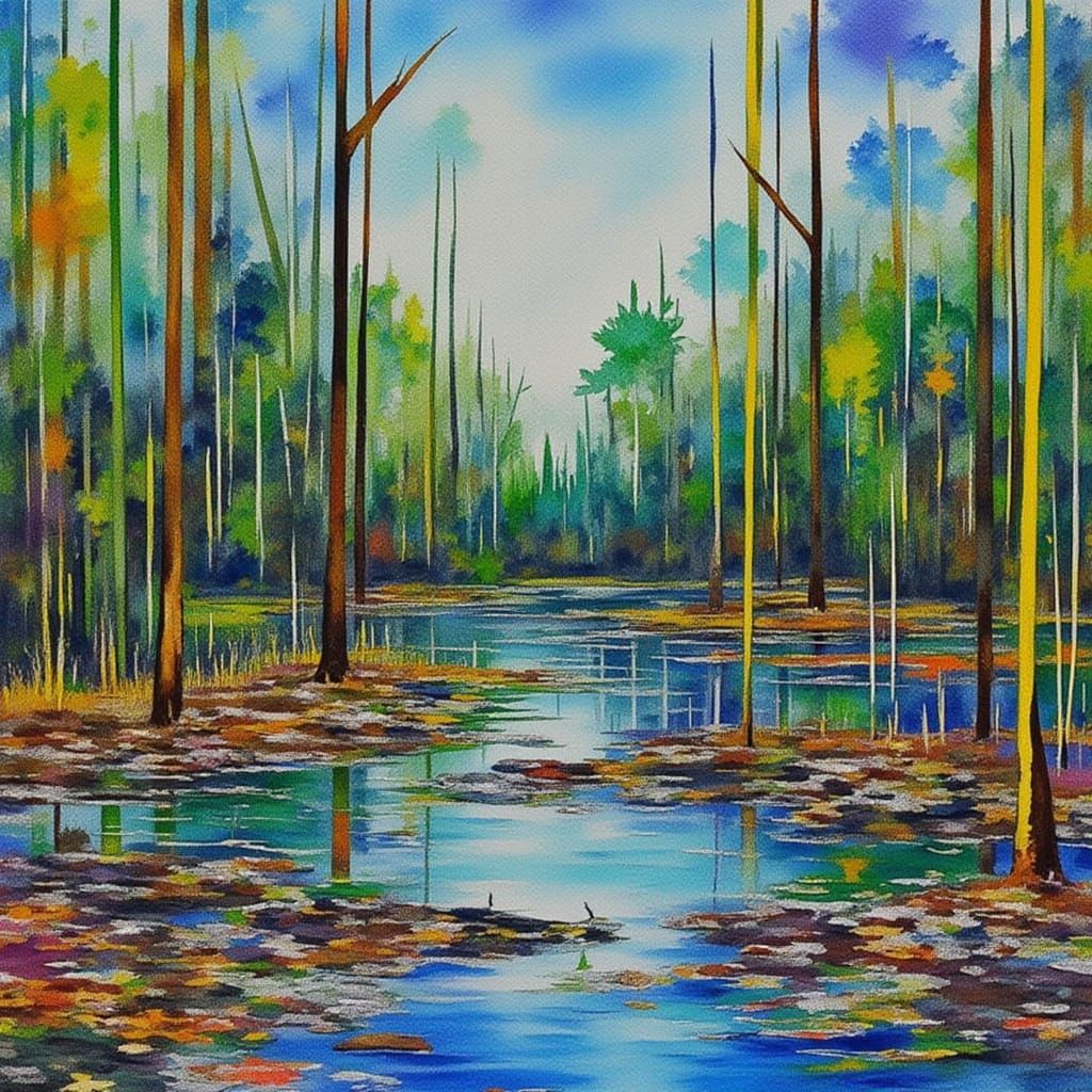 Wetland Wildlife Amidst Urban Decay