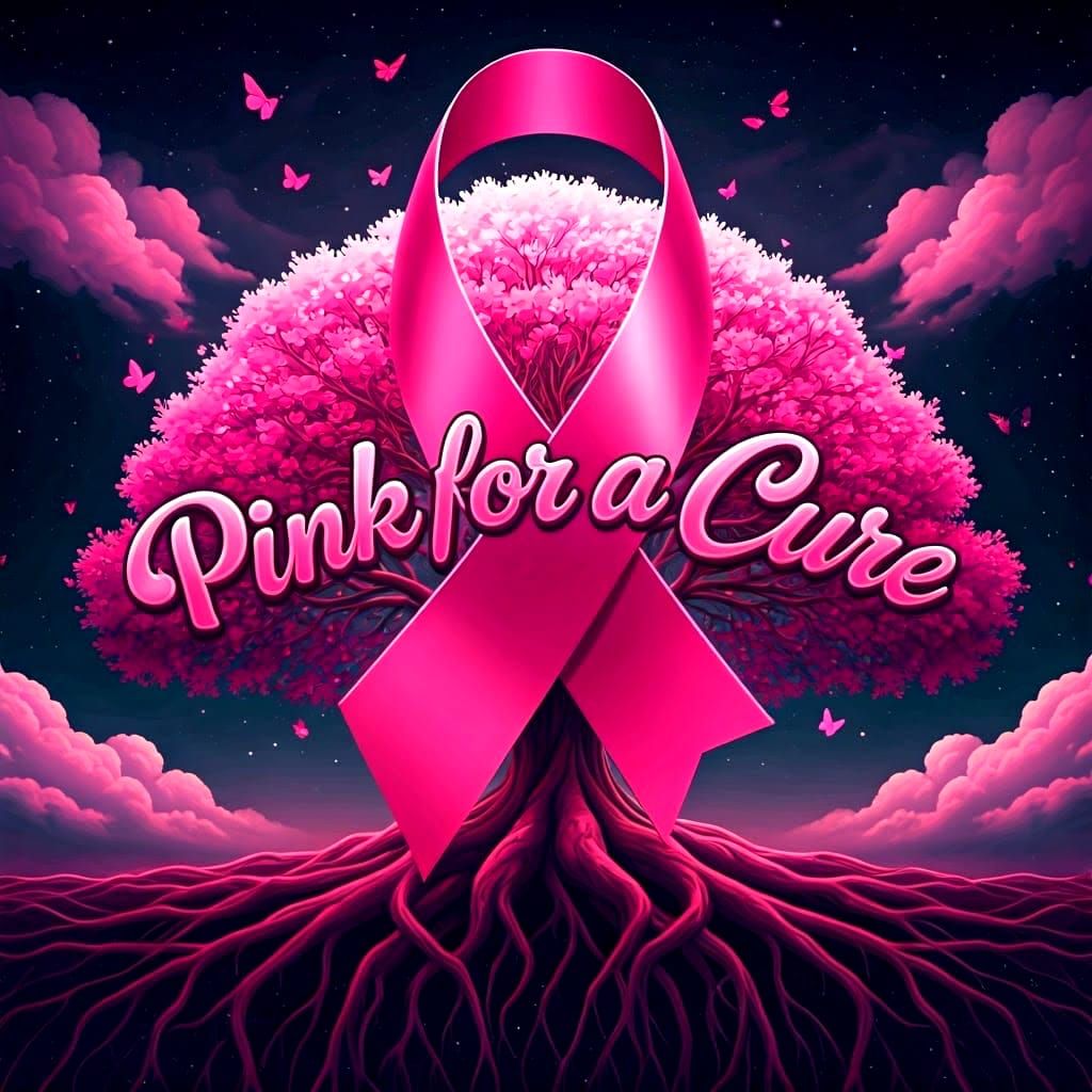 Pink Ribbon Tree of Life in Vector Art