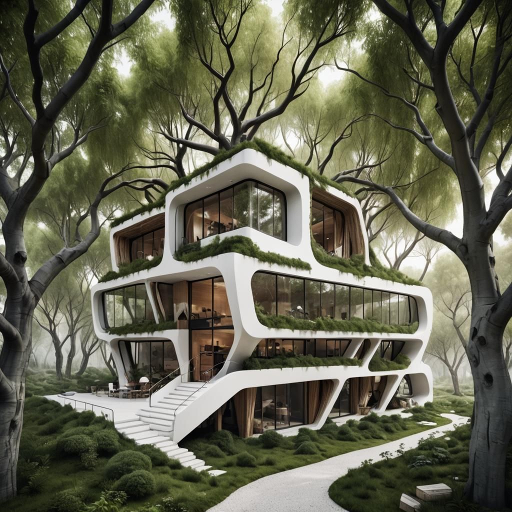 Futuristic Eco Warehouse Maze of Vines