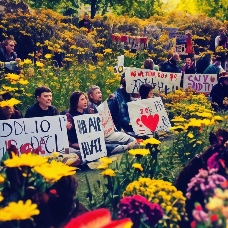 Hippies occupy a park to protest construction plans