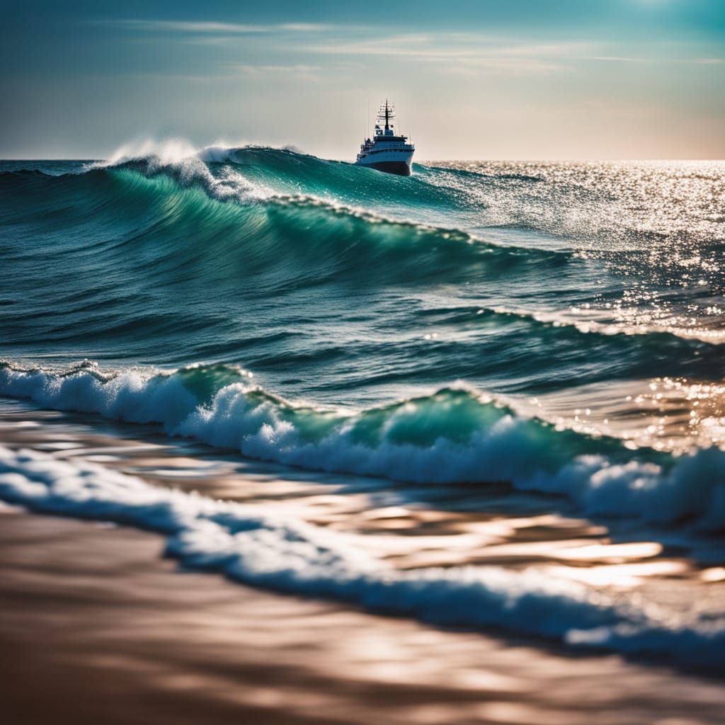 Seascape Photography of Ship Sailing on Blue Ocean